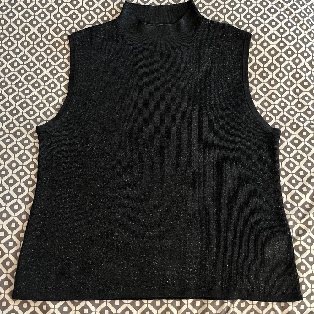 Coldwater Creek Black Metallic Blend Tank